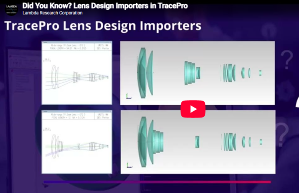 TracePro lens design importers TracePro training day